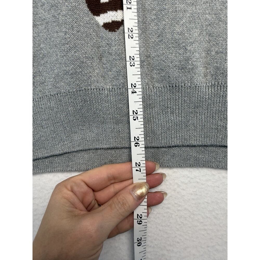 Vince Camuto Women’s XL Gray Football 100% Cotton Sweater Crewneck Casual Cozy - Picture 8 of 10